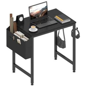 Lufeiya 24 Inch Small Desk with Storage Hooks