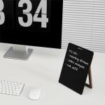 Black Glass Dry Erase Board with Stand
