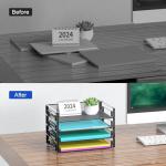 Samstar 4 Pack Stackable Paper Tray Organizer