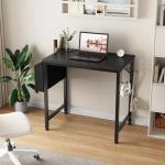 Lufeiya 24 Inch Small Desk with Storage Hooks