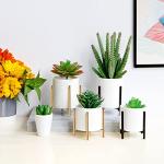 Gold Pencil Cup with White Ceramic Holder