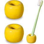 Mini Ceramic Toothbrush Holder Set - Yellow