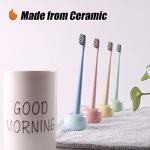 Mini Ceramic Toothbrush Holder Set - Yellow