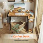 Compact L Shaped Desk with Power Outlets