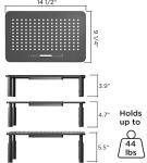 EVOOMI 2 Pack Monitor Stand with Cable Ties