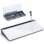 Glass Desk Whiteboard with Storage and Organizer