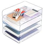 Clear Stackable Desk Organizer Set of 4