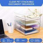 Clear Stackable Desk Organizer Set of 4