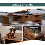 Bamboo Monitor Stand with Storage Drawers