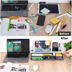 Glass Desk Whiteboard with Storage and Organizer