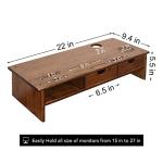 Bamboo Monitor Stand with Storage Drawers