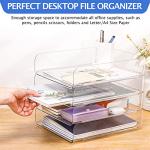 Clear Stackable Desk Organizer Set of 4