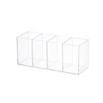 Clear Acrylic Pen and Brush Holder with 4 Compartments