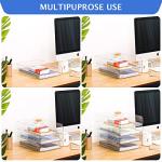 Clear Stackable Desk Organizer Set of 4