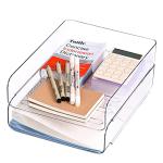 Clear Stackable Desk Organizer Set of 4