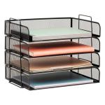Mind Reader Stackable Metal Mesh Paper Trays