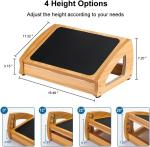 Ergonomic Adjustable Wooden Footrest for Comfort