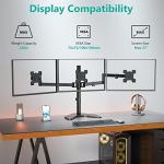 WALI Adjustable Triple Monitor Desk Stand, Black
