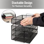 Mind Reader Stackable Metal Mesh Paper Trays