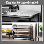 Mind Reader Stackable Metal Mesh Paper Trays