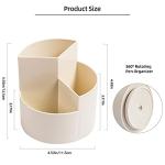 White 3-Compartment 360-Degree Desk Pen Holder