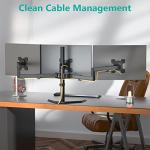WALI Adjustable Triple Monitor Desk Stand, Black