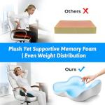 Memory Foam Tailbone Support Seat Cushion (Gray)