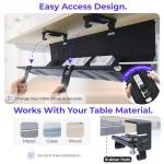 No Drill Under Desk Cable Management Tray - Black