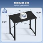 DUMOS 32 Inch Modern Black Computer Desk