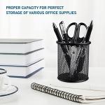 QYH Black Mesh Pen Cup Organizer - 6 Pack