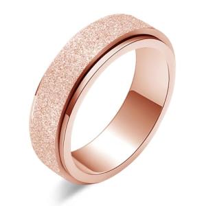 Rose Gold Fidget Spinner Ring for Stress Relief