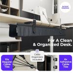 No Drill Under Desk Cable Management Tray - Black