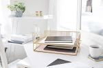 Gold Mesh Paper Tray Set – Stackable Desk Organizers