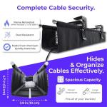 No Drill Under Desk Cable Management Tray - Black