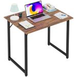 Brown 32 Inch Computer Desk with Metal Frame