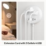 2 Pack Flat Plug Power Strip with USB Ports