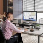 Dual Monitor Stand Riser with Storage Organizer