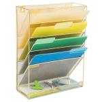 Gold 6-Tier Mesh Desk File Organizer
