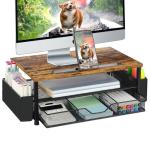 AUPSEN 2-Tier Wood Desk Organizer with Drawer