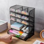 Metal Desk Organizer with Drawer and Pencil Holder