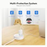 2 Pack Flat Plug Power Strip with USB Ports