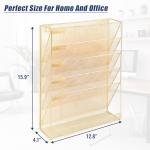 Gold 6-Tier Mesh Desk File Organizer