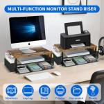 AUPSEN 2-Tier Wood Desk Organizer with Drawer