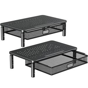 ELIVED Adjustable Monitor Stand with Drawer - 2 Pack