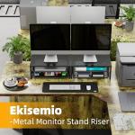 2-Pack Metal Desk Organizer with Monitor Stand