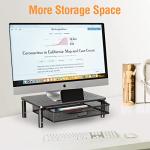 ELIVED Adjustable Monitor Stand with Drawer - 2 Pack