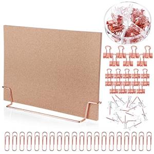 Rose Gold Double-Sided Cork Board with Stand