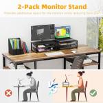 2-Pack Metal Desk Organizer with Monitor Stand