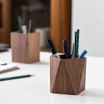 Soseelnee Black Walnut Wooden Pencil Organizer
