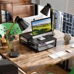 2-Pack Metal Desk Organizer with Monitor Stand